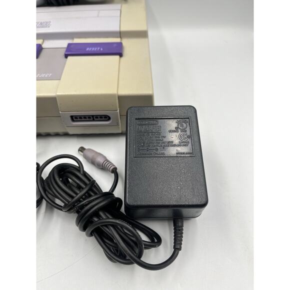 Super Nintendo SNES Console w/ 1 OEM Controller + All OEM Cords - TESTED